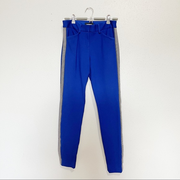 Express Pants Royal Blue Tuxedo Stripe Size 0R - Picture 1 of 4